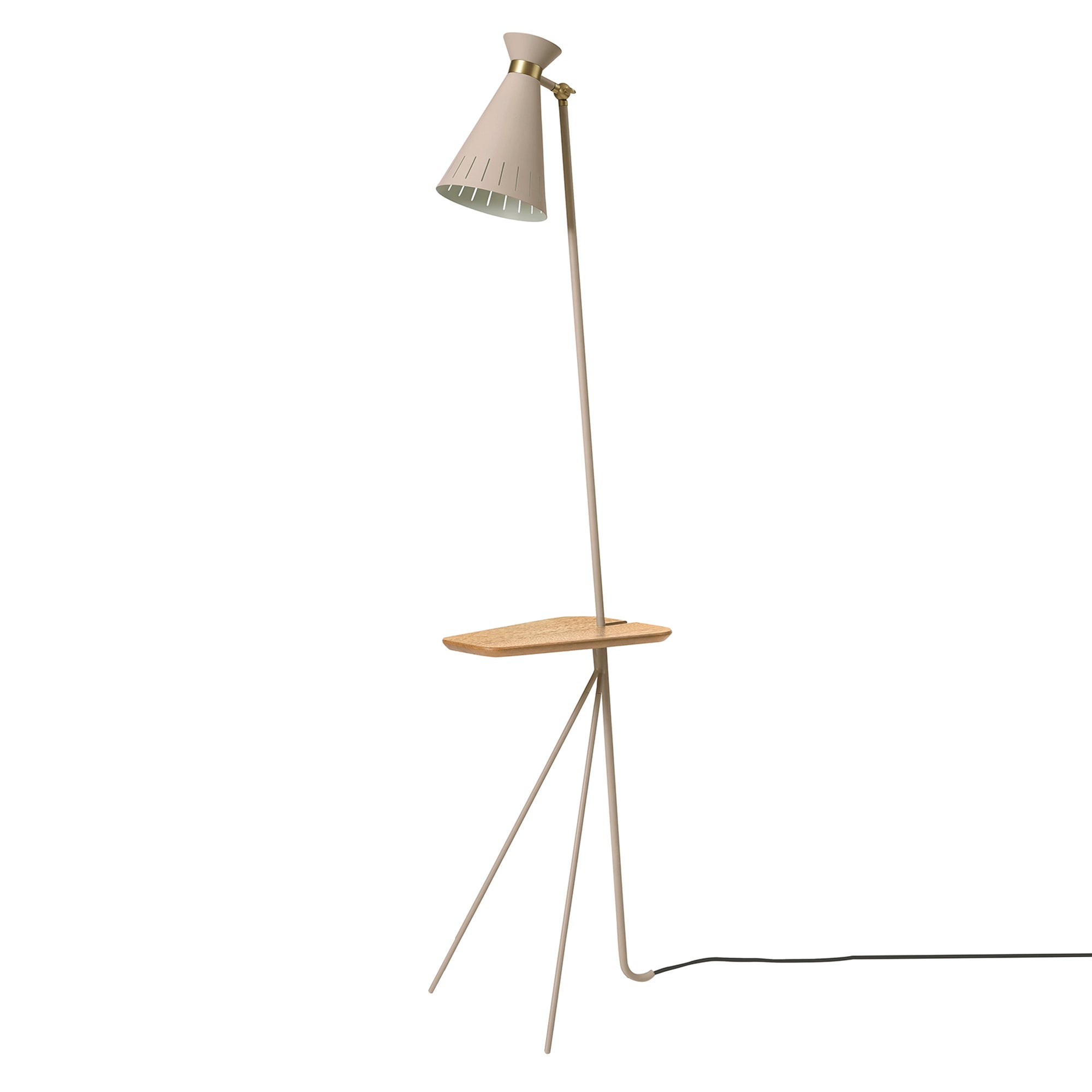 Cone Floor Lamp: Pure Cashmere + Oak