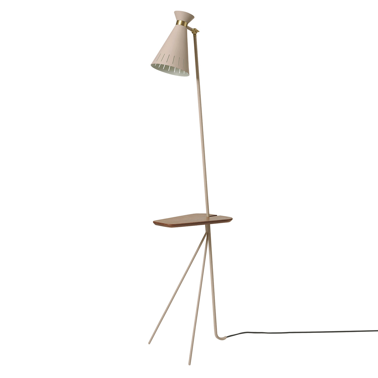 Cone Floor Lamp: Pure Cashmere + Teak Oiled Oak