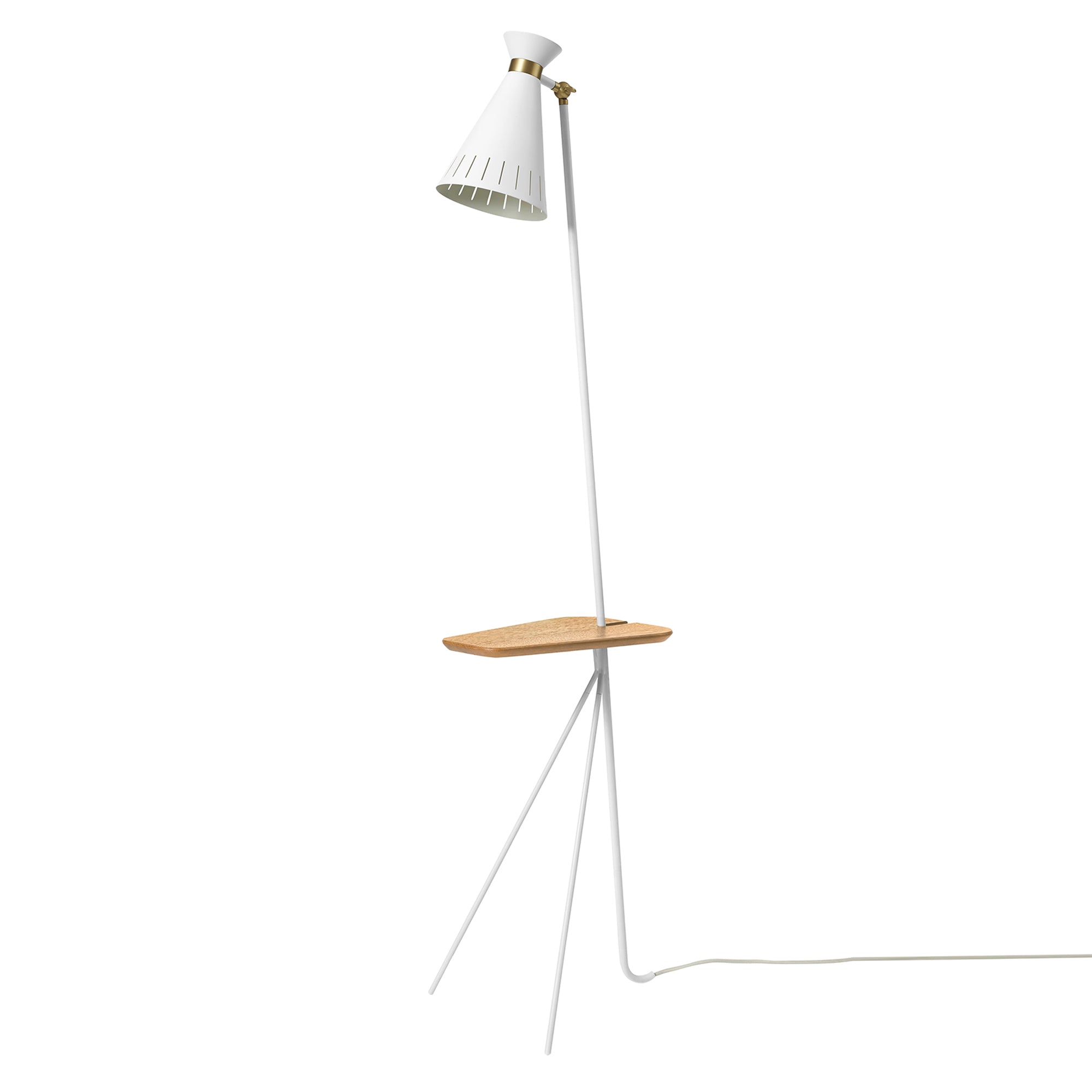 Cone Floor Lamp: White + Oak