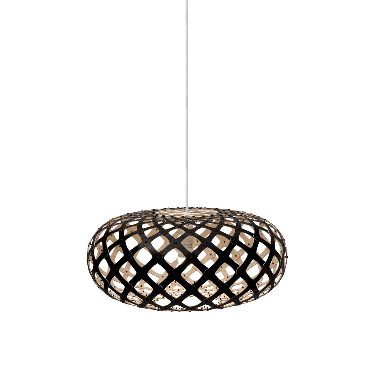 Kina Pendant Light: Extra Small + Black + Bamboo + White