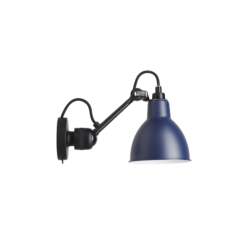 Lampe Gras N°304 Lamp with Switch:  Blue + Round