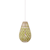 Kōura Pendant Light: Extra Small + Bamboo + Lime + White