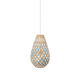 Kōura Pendant Light: Extra Small + Bamboo + Blue + White