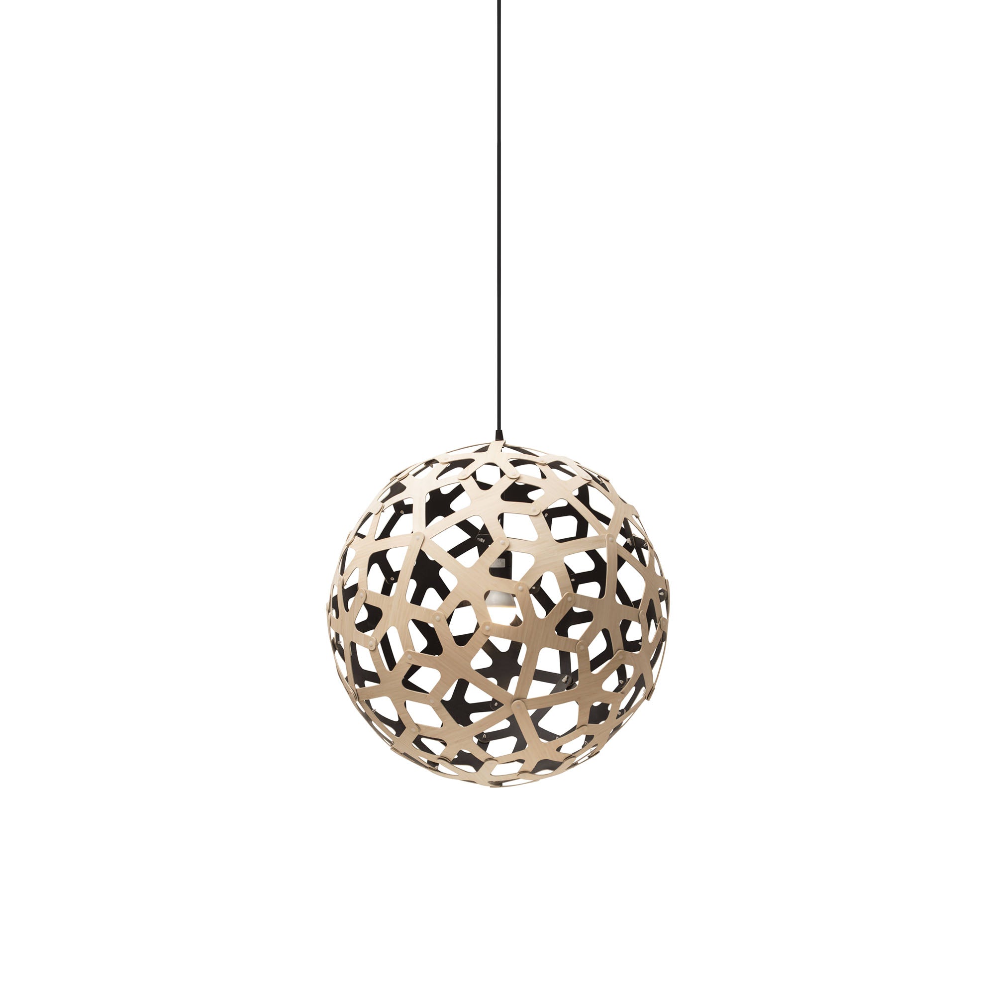 Coral Pendant Light: Small + Bamboo + Black + Black