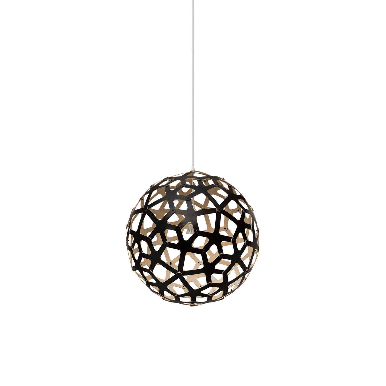 Coral Pendant Light: Small + Black + Bamboo + White