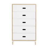 Kabino Dresser: 5 Drawers + White