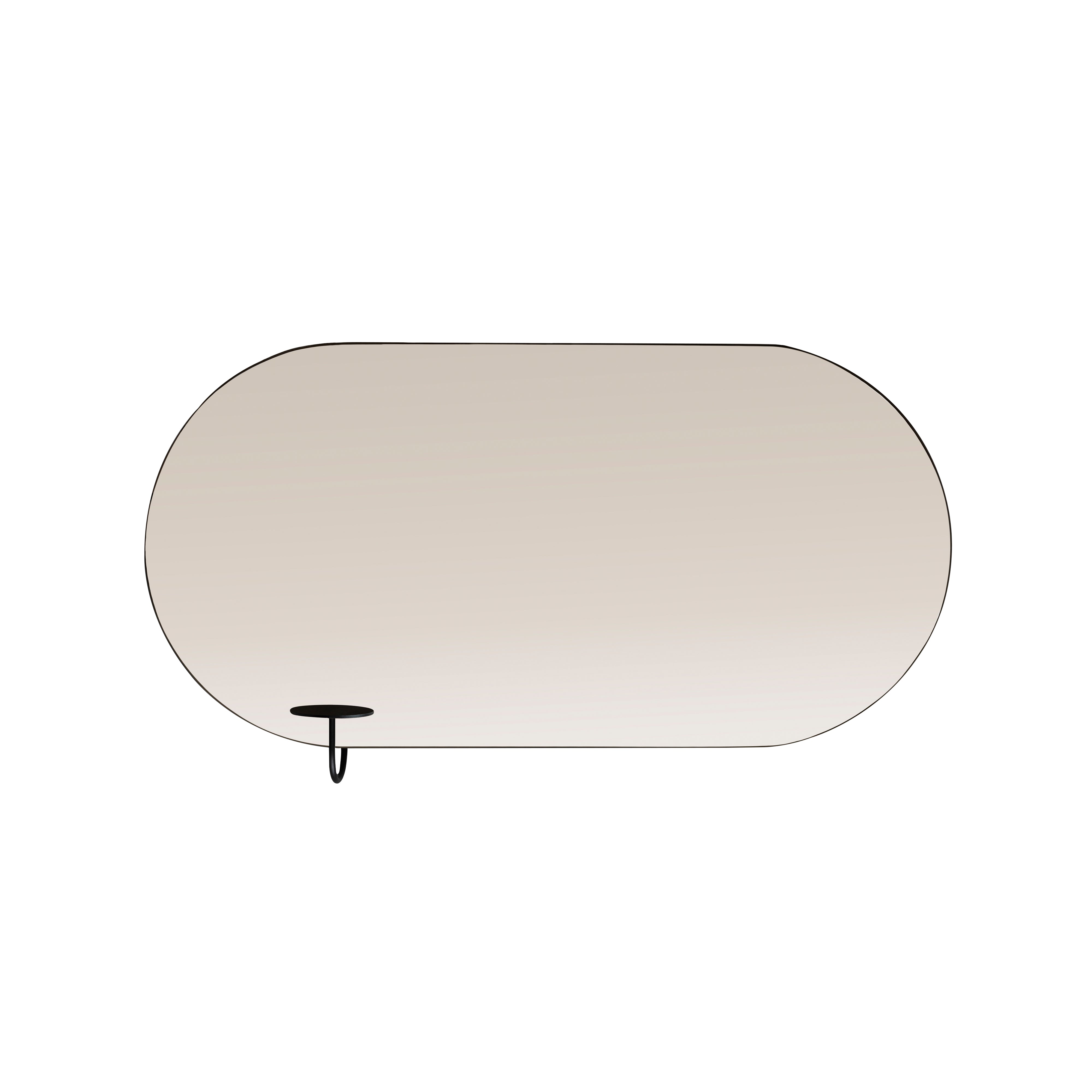 Miró Miró Mirror with Side Table: Oval + Bronze + Horizontal