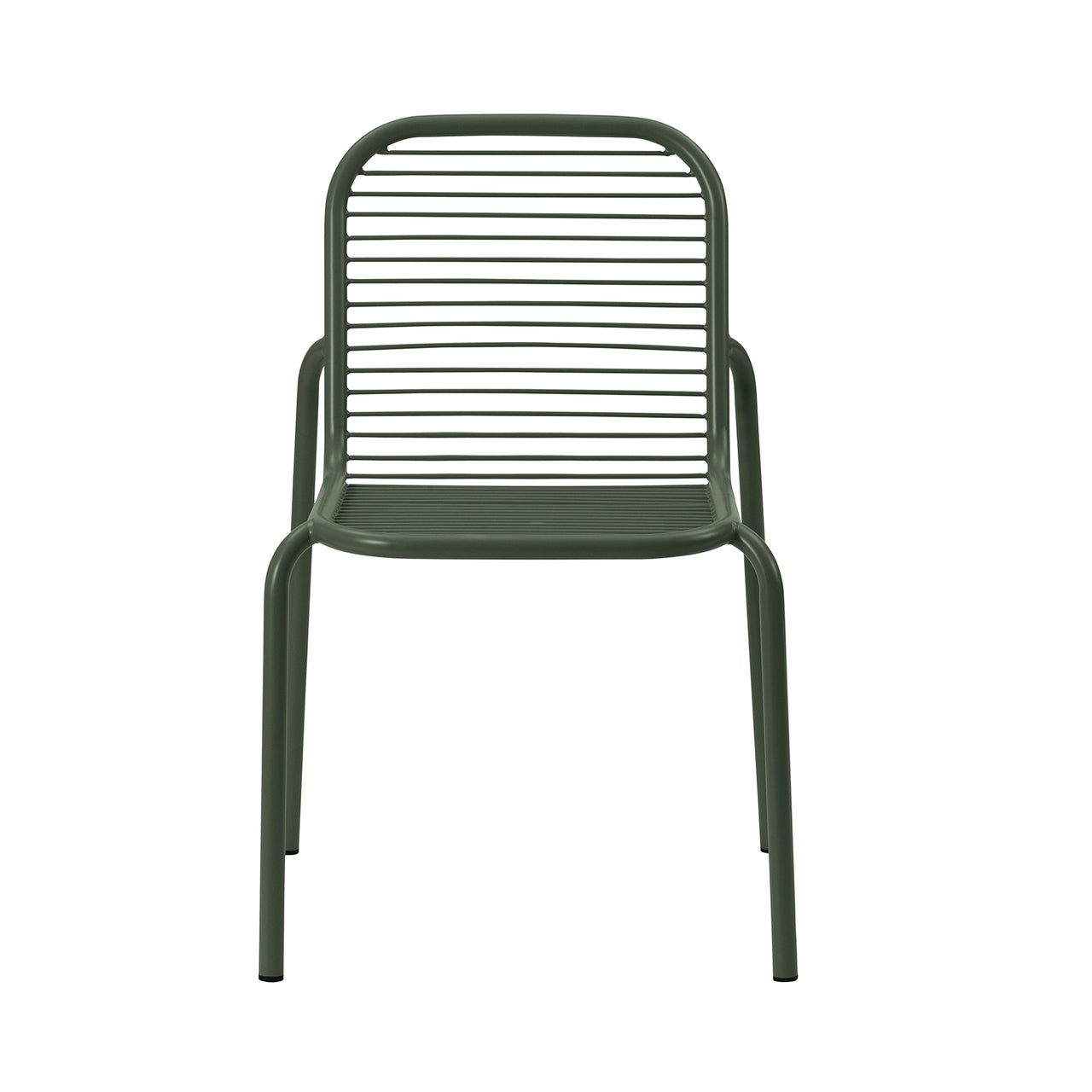 Vig Stacking Chair: Steel + Dark Green