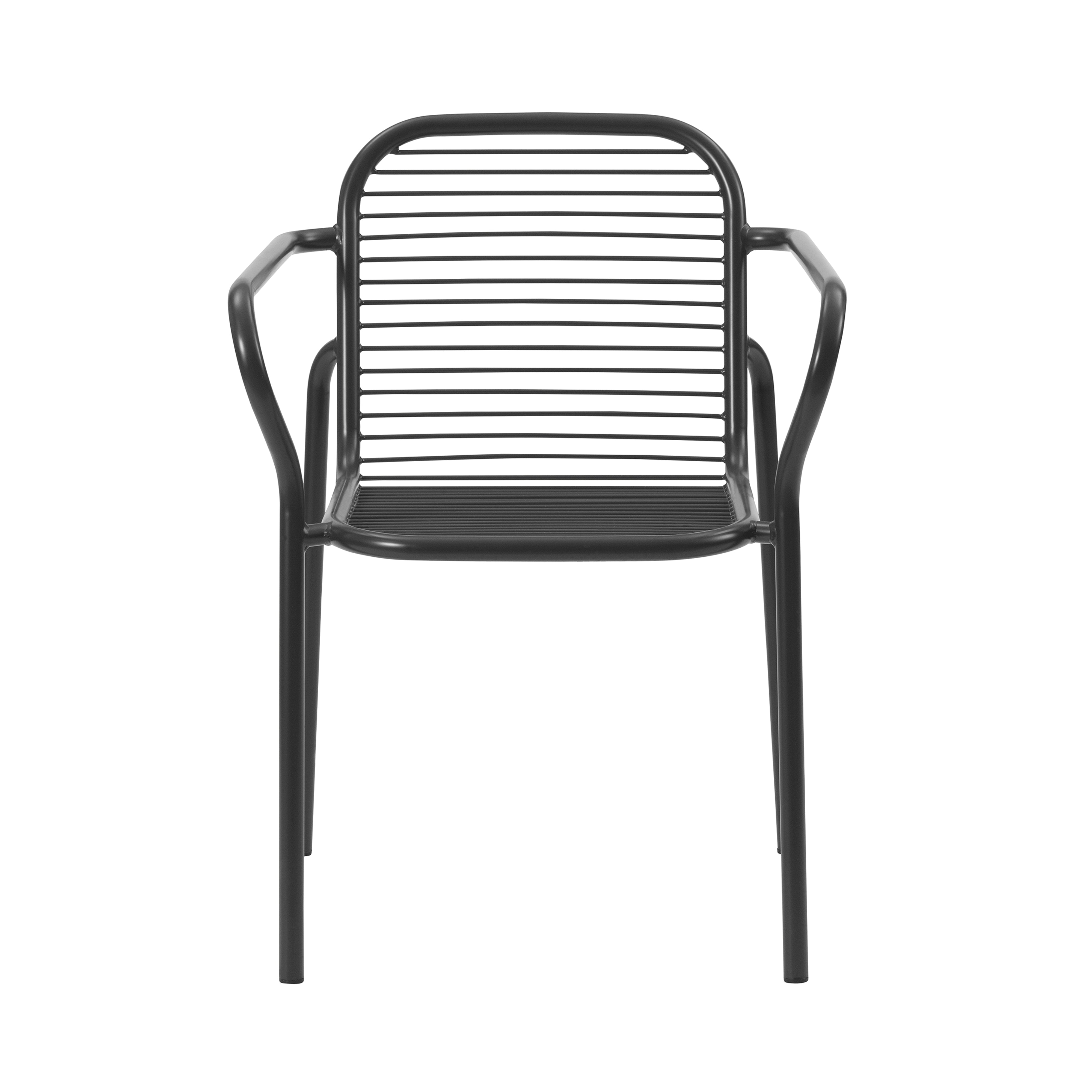 Vig Stacking Armchair: Steel + Black