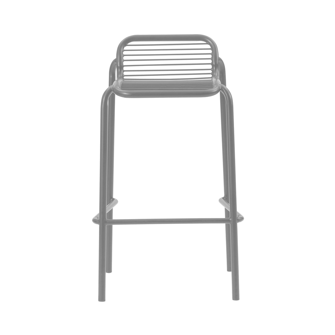 Vig Stacking Bar + Counter Stool: Steel + Bar + Grey