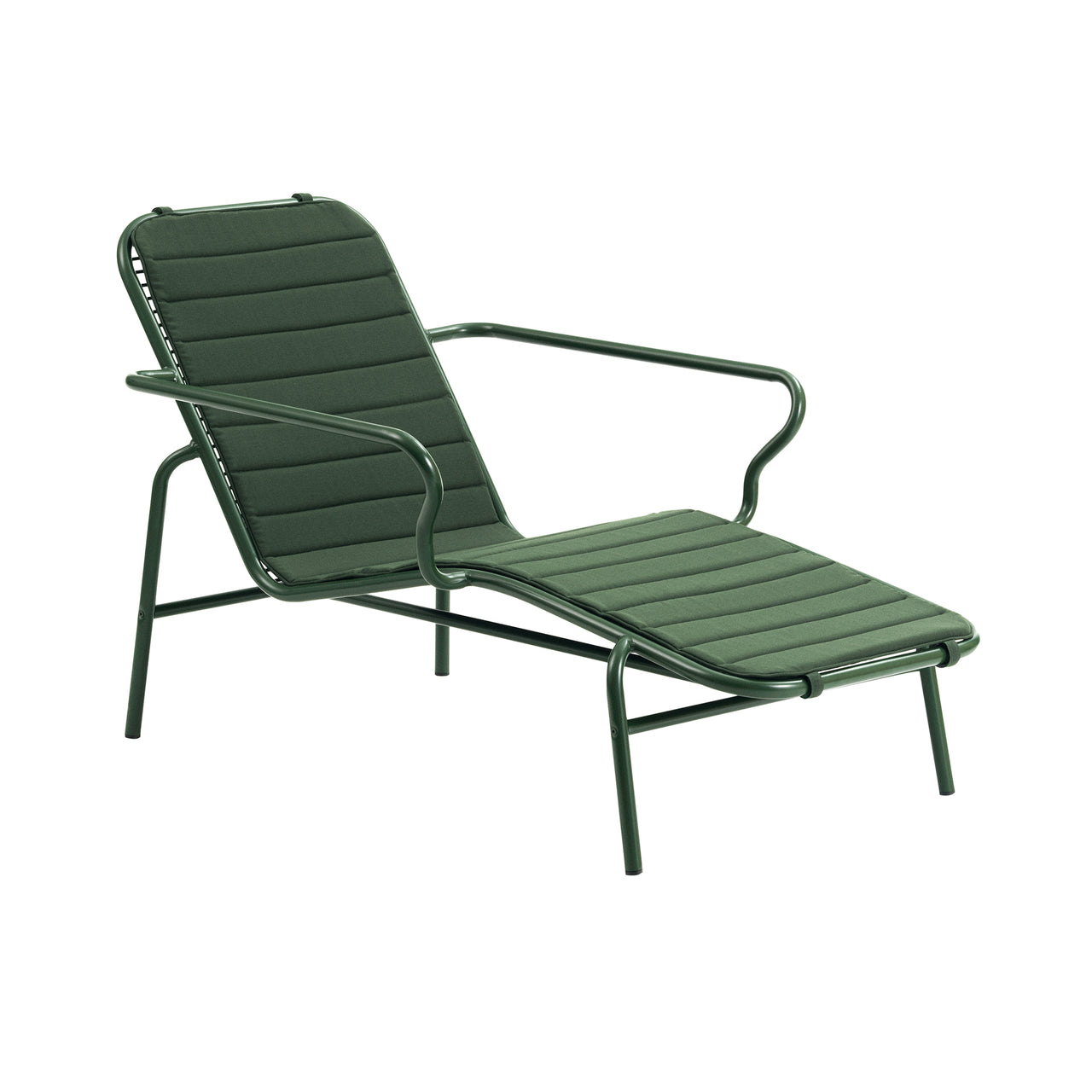 Vig Stacking Chaise Longue: Dark Green + With Green Cushion