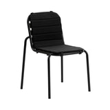 Vig Stacking Chair: Steel + Black + With Black Cushion