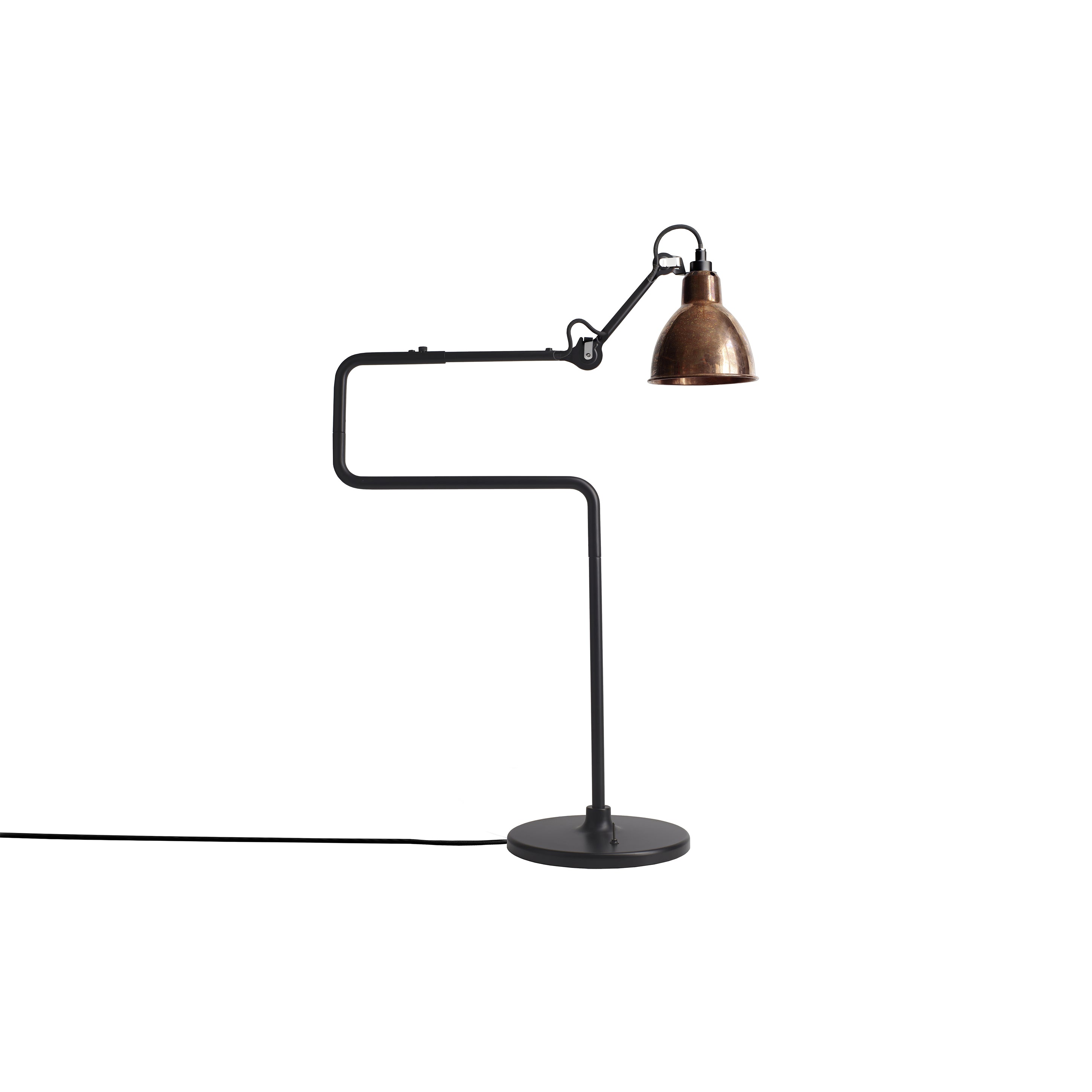 Lampe Gras N° 317 Table Lamp: Raw Copper + Round