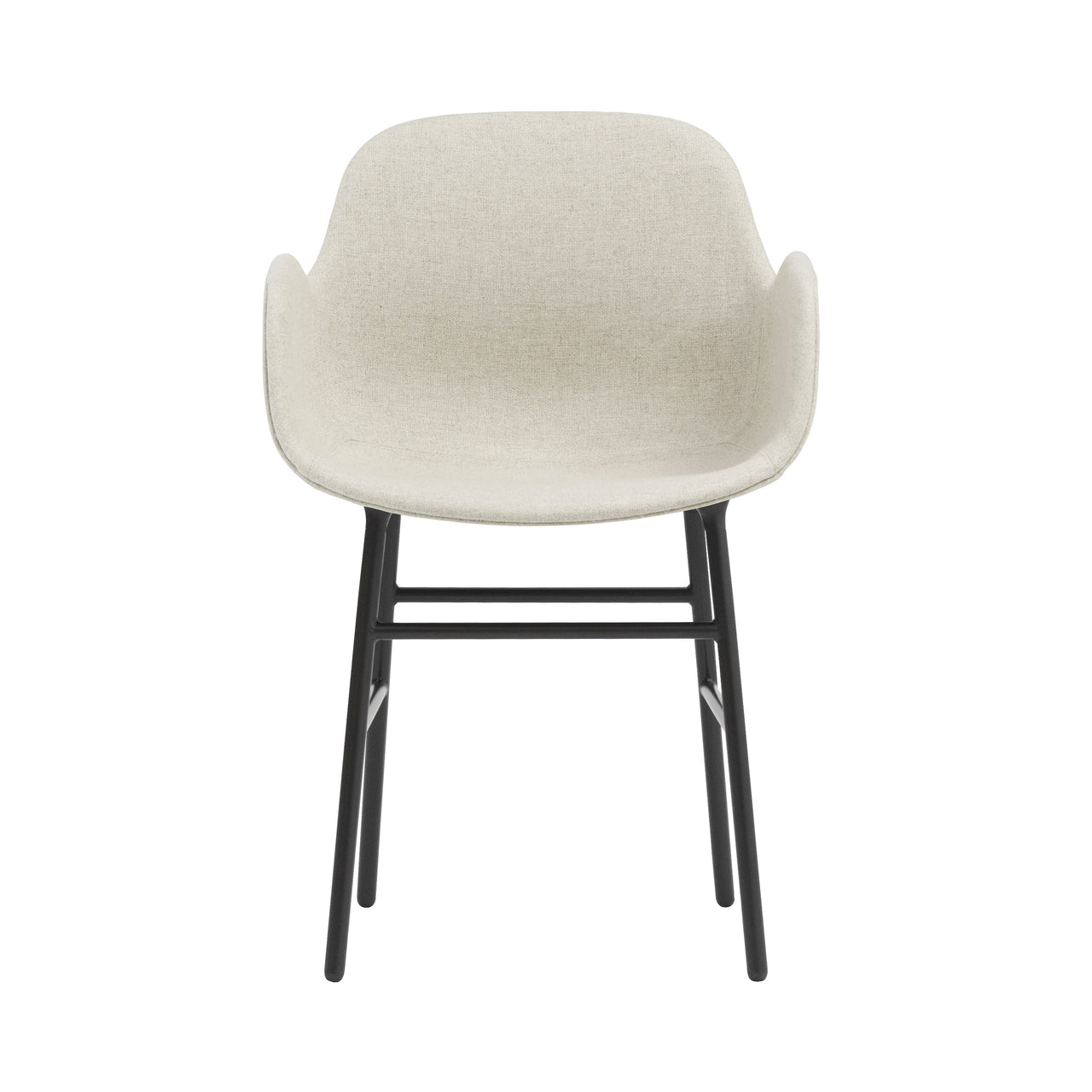 Form Armchair: Steel Base + Full Upholstered + Black