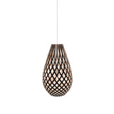 Kōura Pendant Light: Small + Black + Bamboo + White