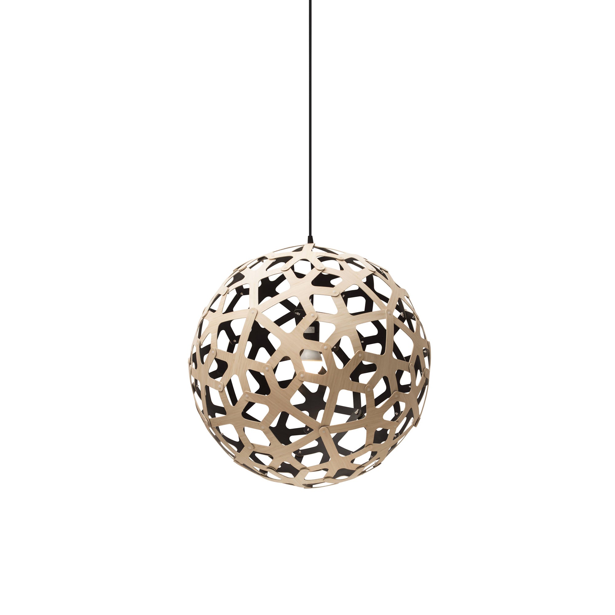 Coral Pendant Light: Medium + Bamboo + Black + Black