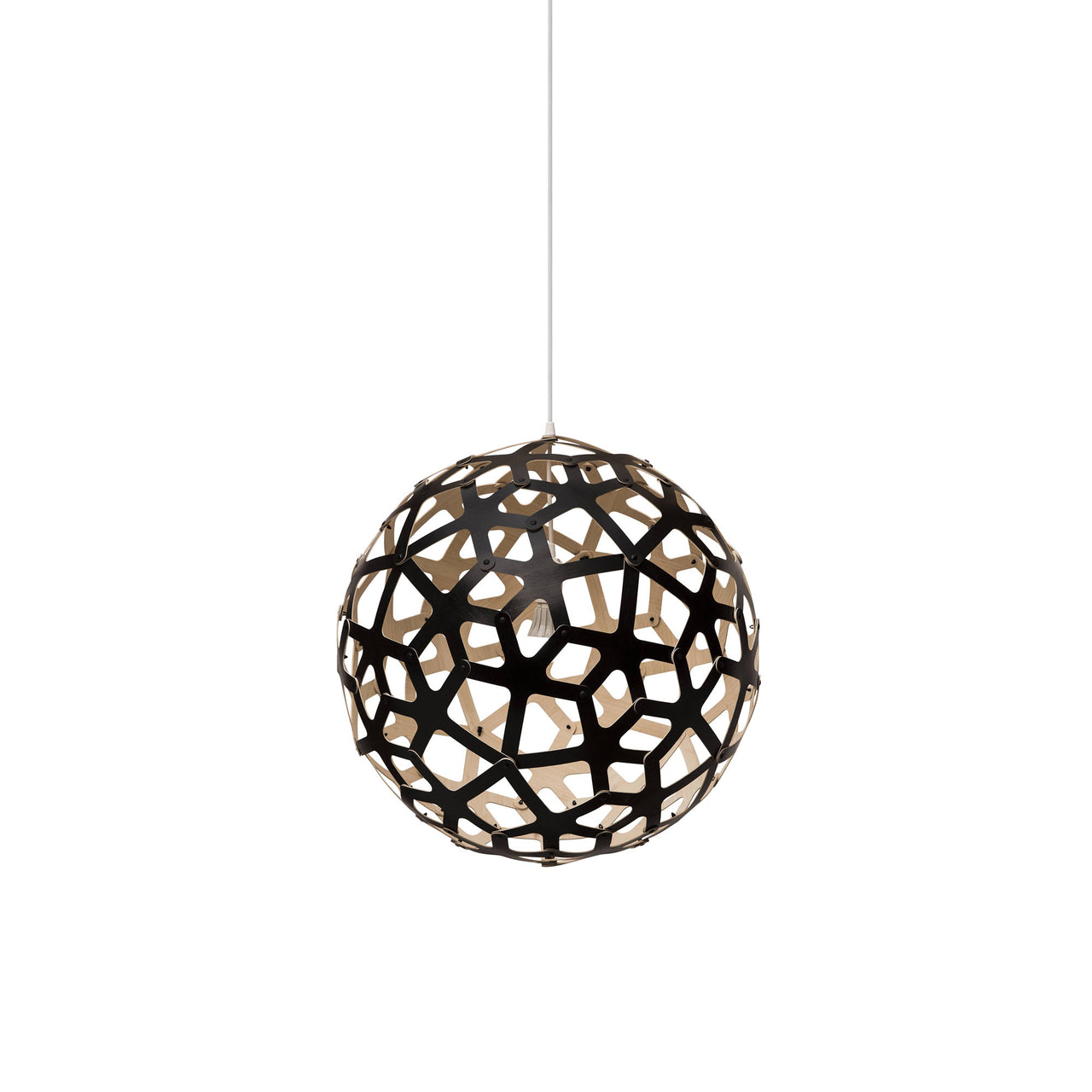 Coral Pendant Light: Medium + Black + Bamboo + White