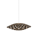 Flax Pendant Light: Small + Black + Bamboo + White