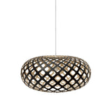 Kina Pendant Light: Medium + Black + Bamboo + White