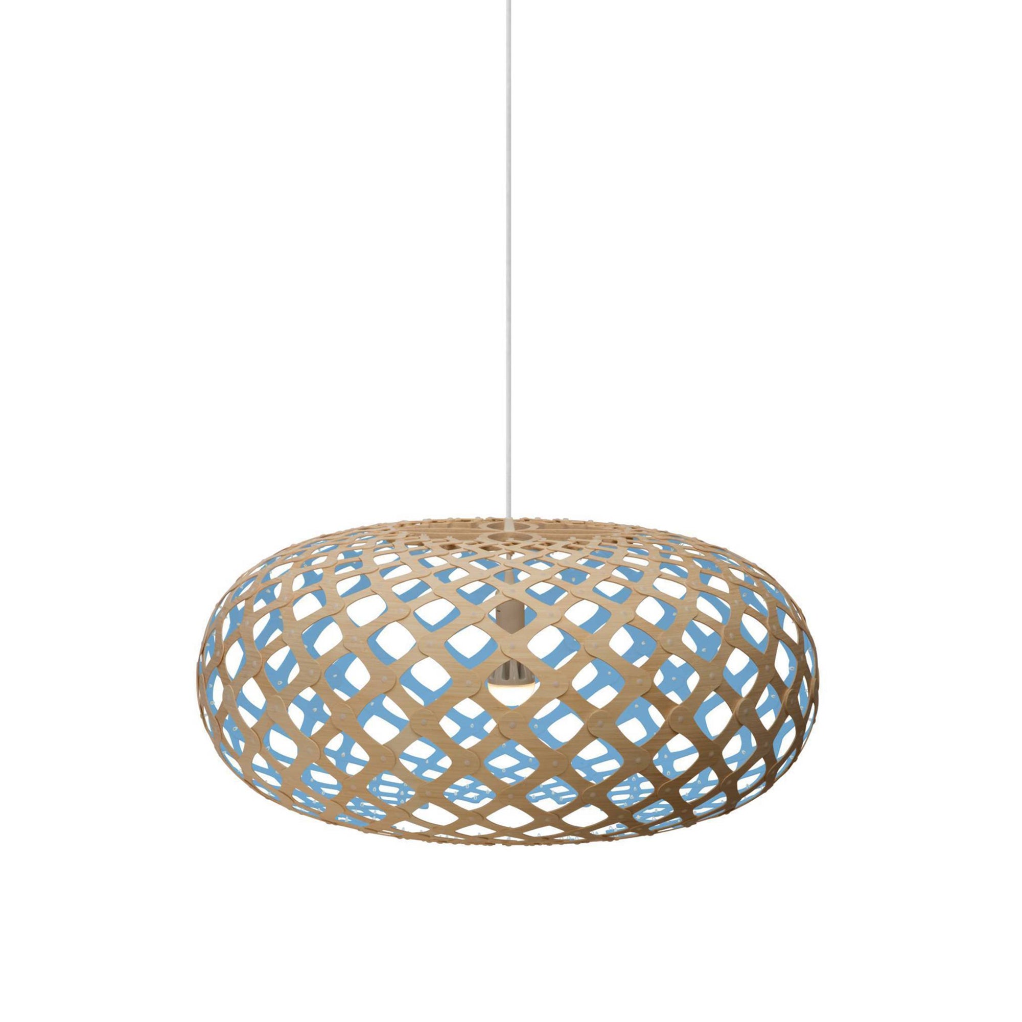 Kina Pendant Light: Medium + Bamboo + Blue + White