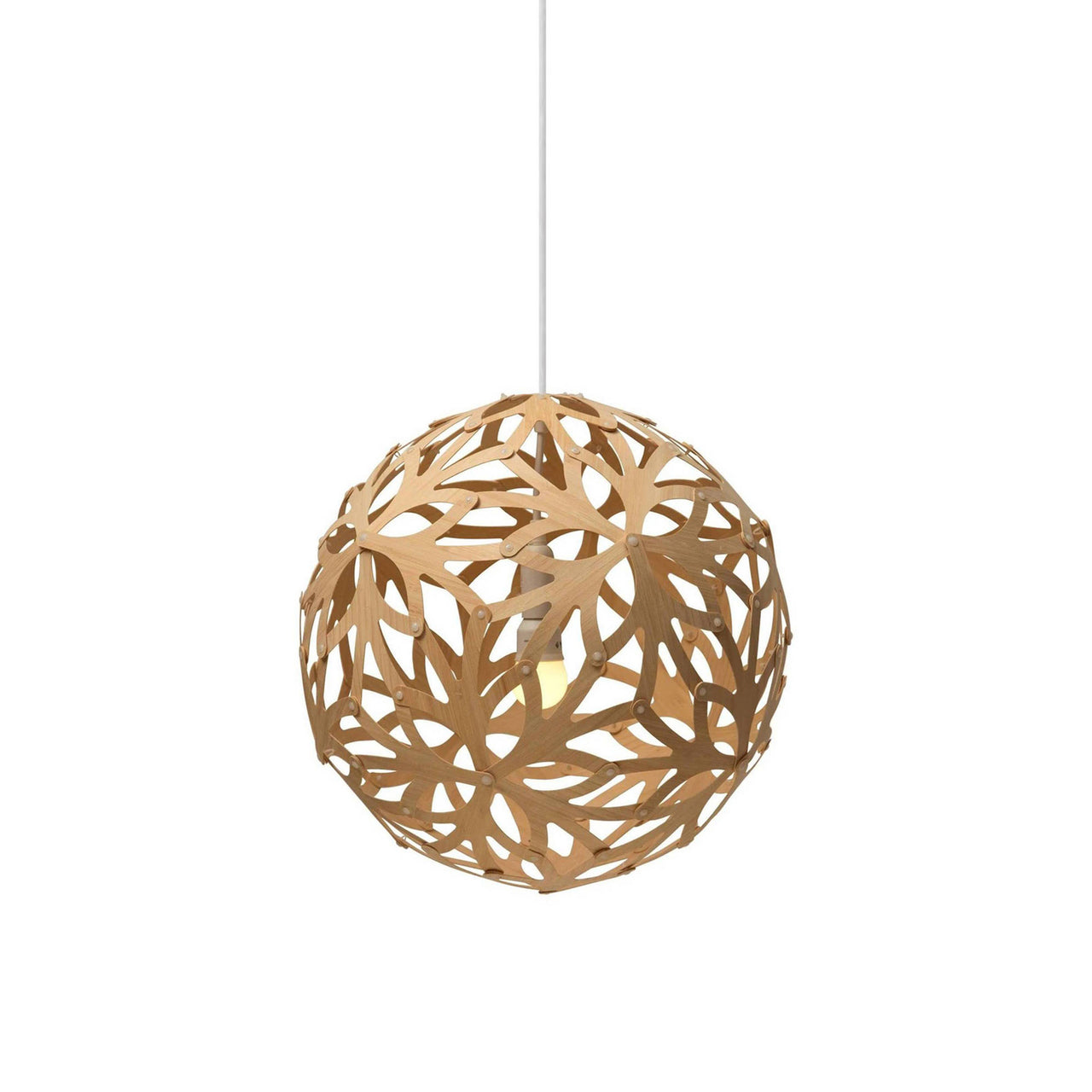 Floral Pendant Light: Medium + Bamboo + White