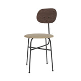 Afteroom Dining Chair Plus: Steel Base + Seat Upholstered + Dark Stained Oak + Boucle 02