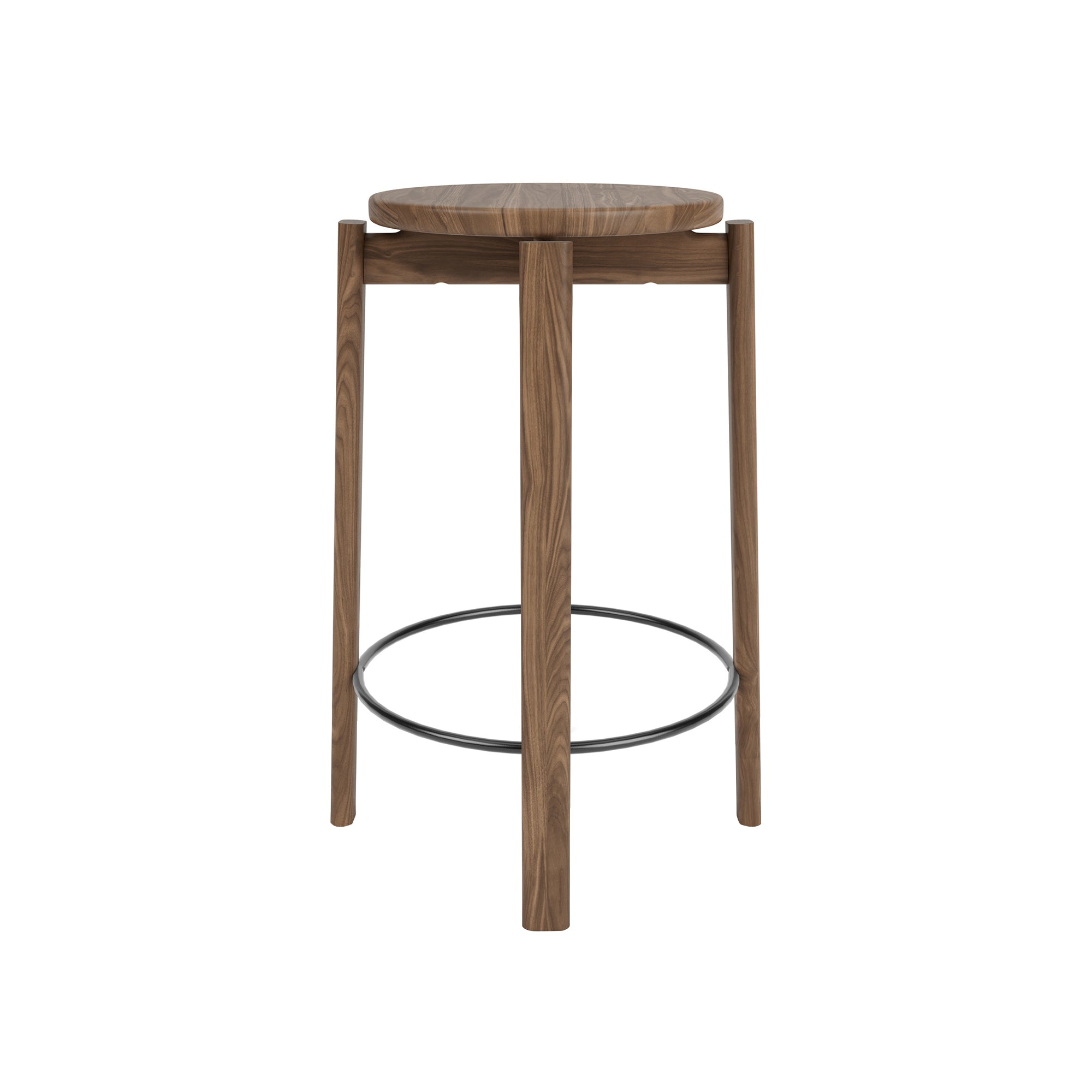 Passage Bar + Counter Stool: Counter + Walnut + Black