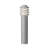 Bysted Garden Bollard Lamp: Long + Natural Painted Aluminum + Base without Adaptor