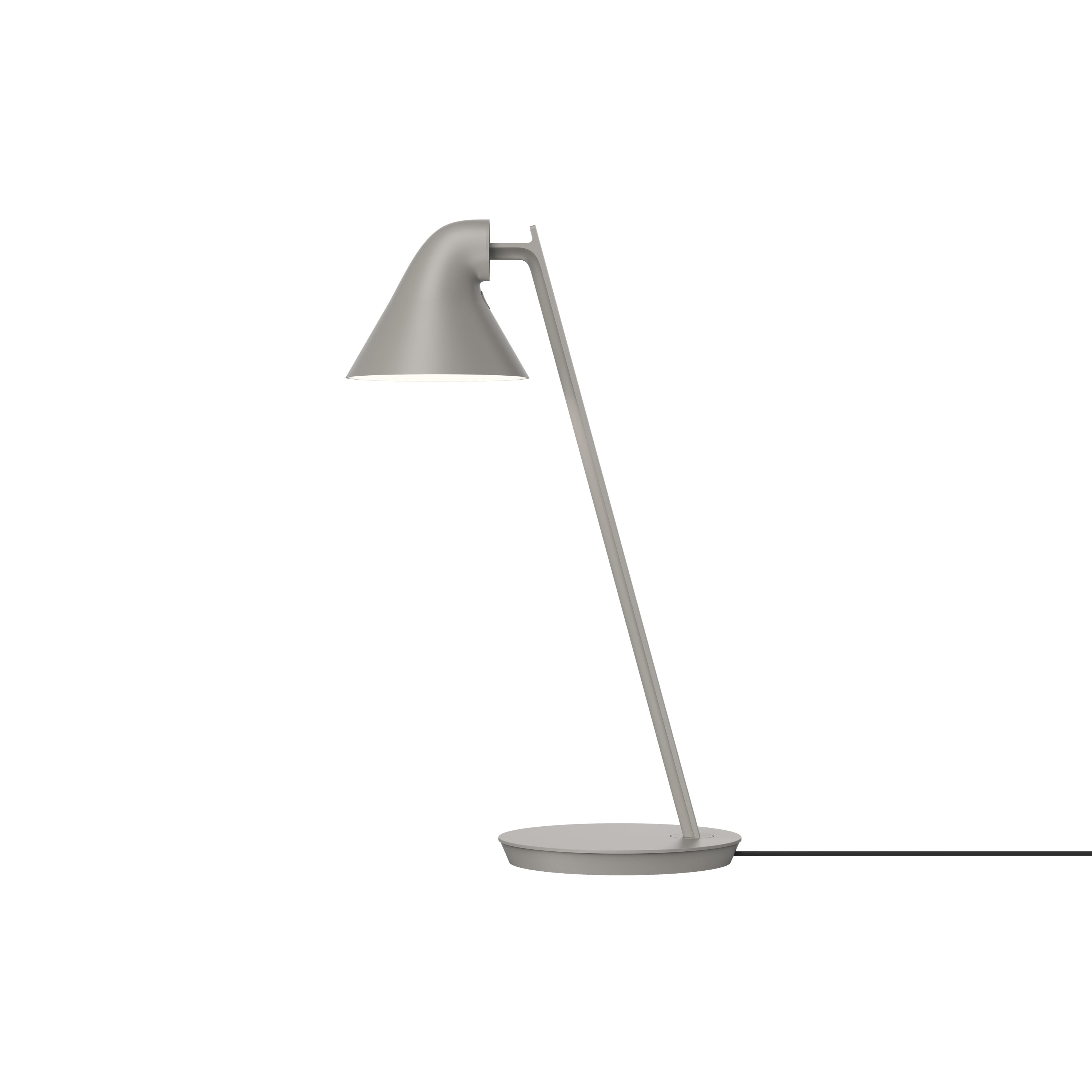 NJP Mini Table Lamp: Light Aluminum Grey + Black