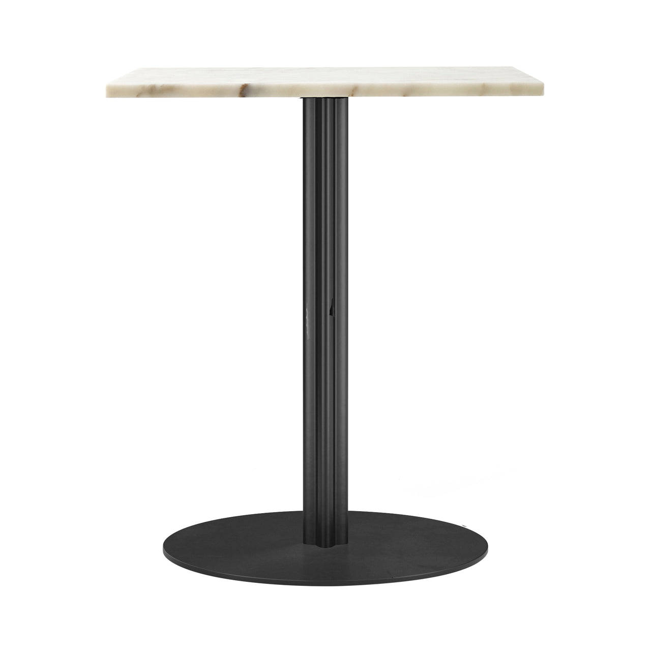 Harbour Column Dining Table: Rectangle + Off White Marble +Round