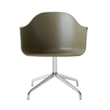 Harbour Dining Chair: Star Base + Polished Aluminum + Olive