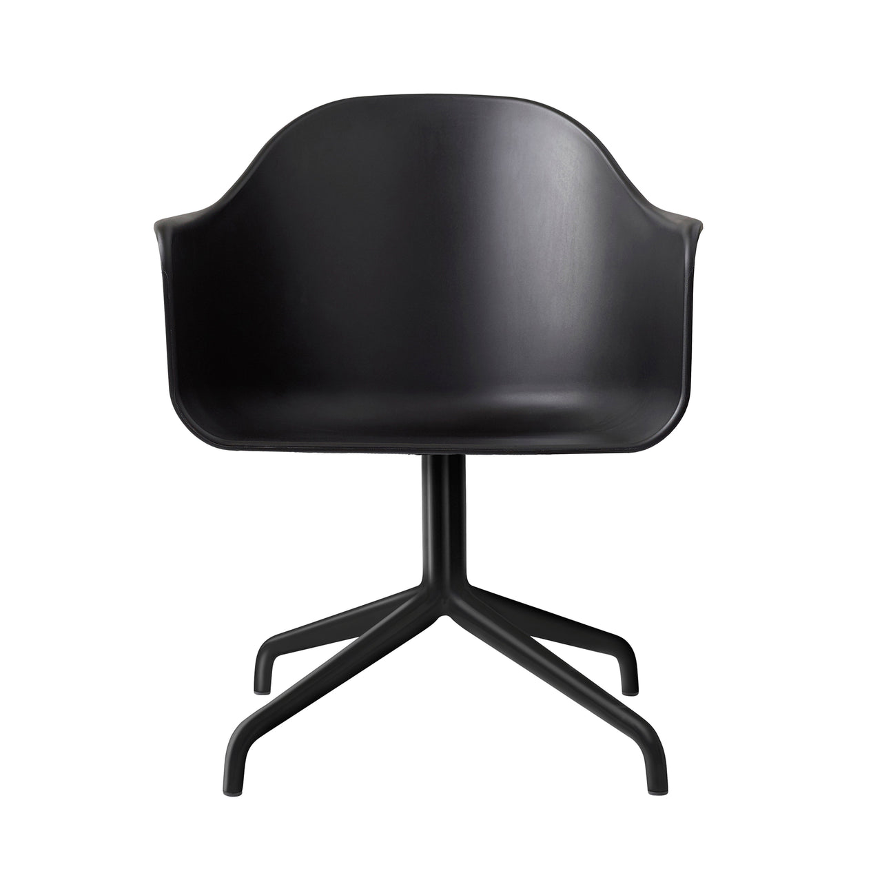 Harbour Dining Chair: Star Base + Black Steel + Black