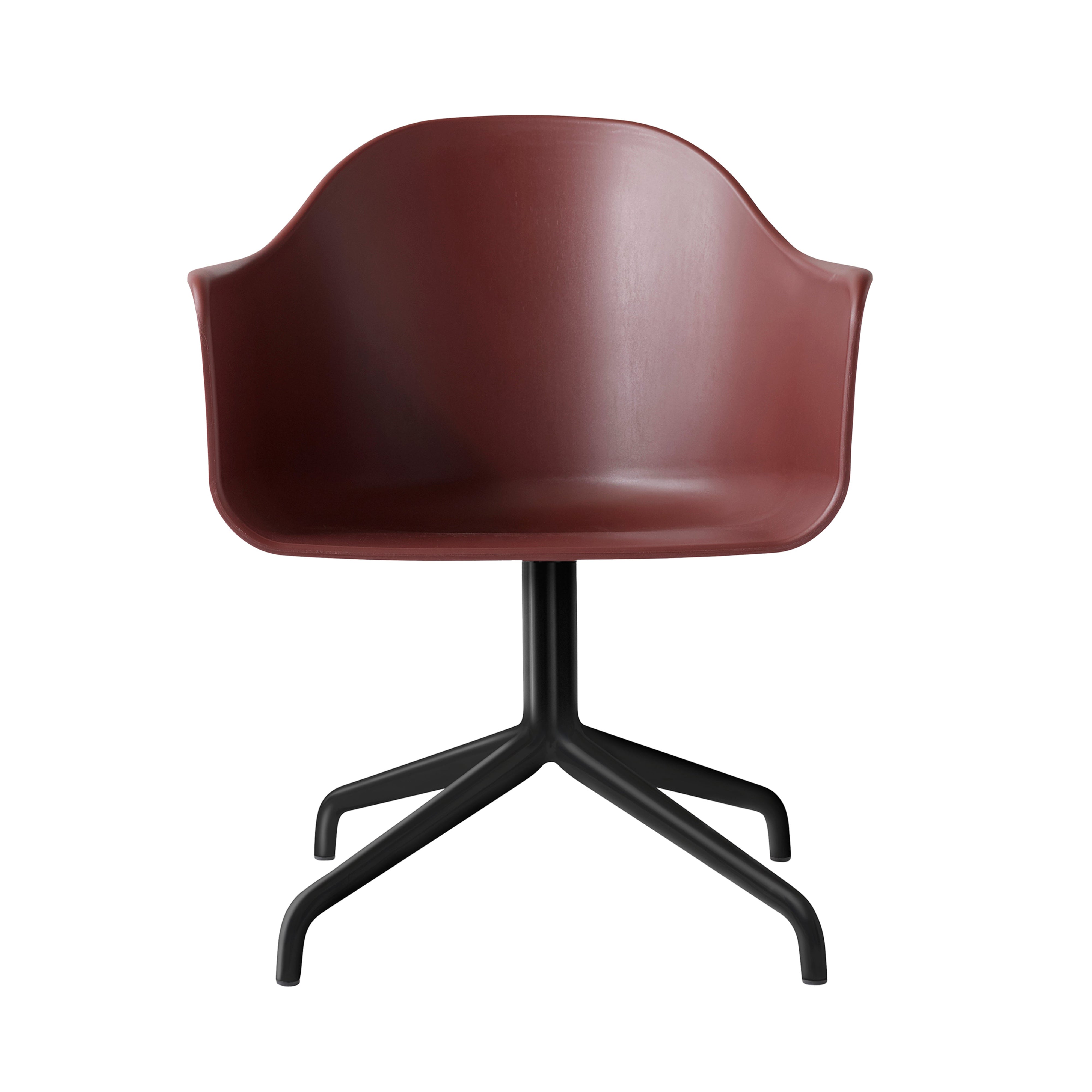 Harbour Dining Chair: Star Base + Return + Black Steel + Burned Red