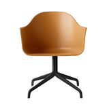 Harbour Dining Chair: Star Base + Return + Black Steel + Khaki