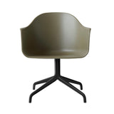 Harbour Dining Chair: Star Base + Black Steel + Olive