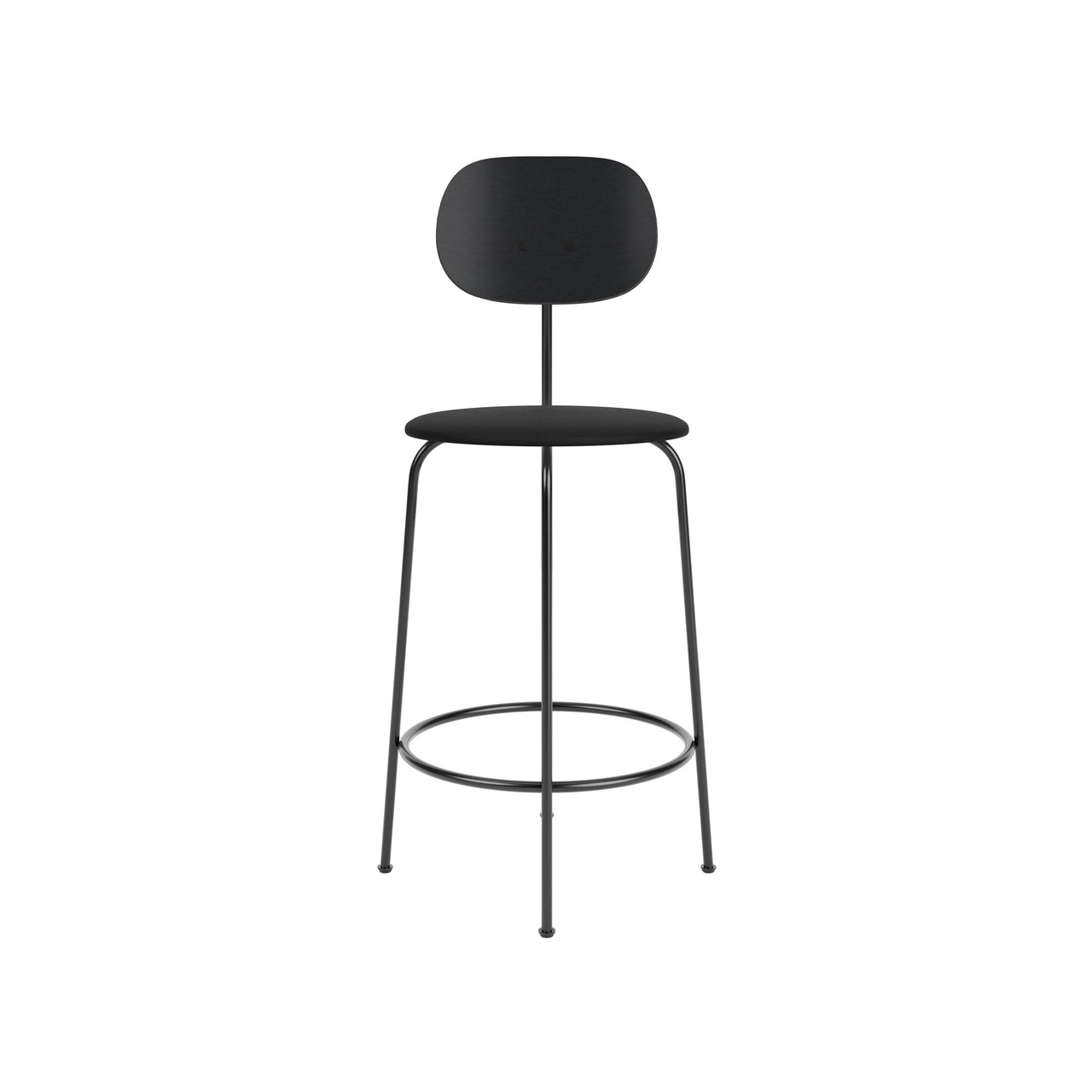 Afteroom Bar + Counter Chair Plus: Seat Upholstered + Counter + Black Painted Ash + Sierra 1001