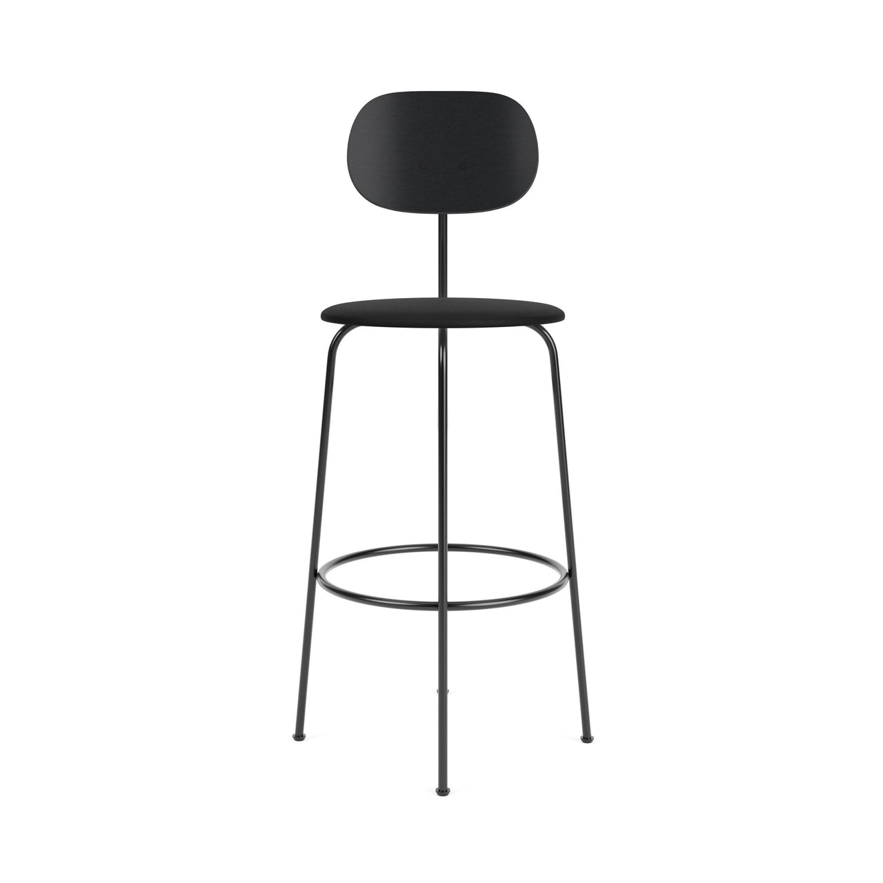 Afteroom Bar + Counter Chair Plus: Seat Upholstered + Bar + Black Painted Ash + Sierra 1001