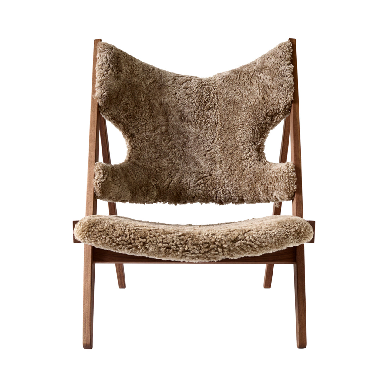 Knitting Lounge Chair: Walnut + Sheepskin Sahara