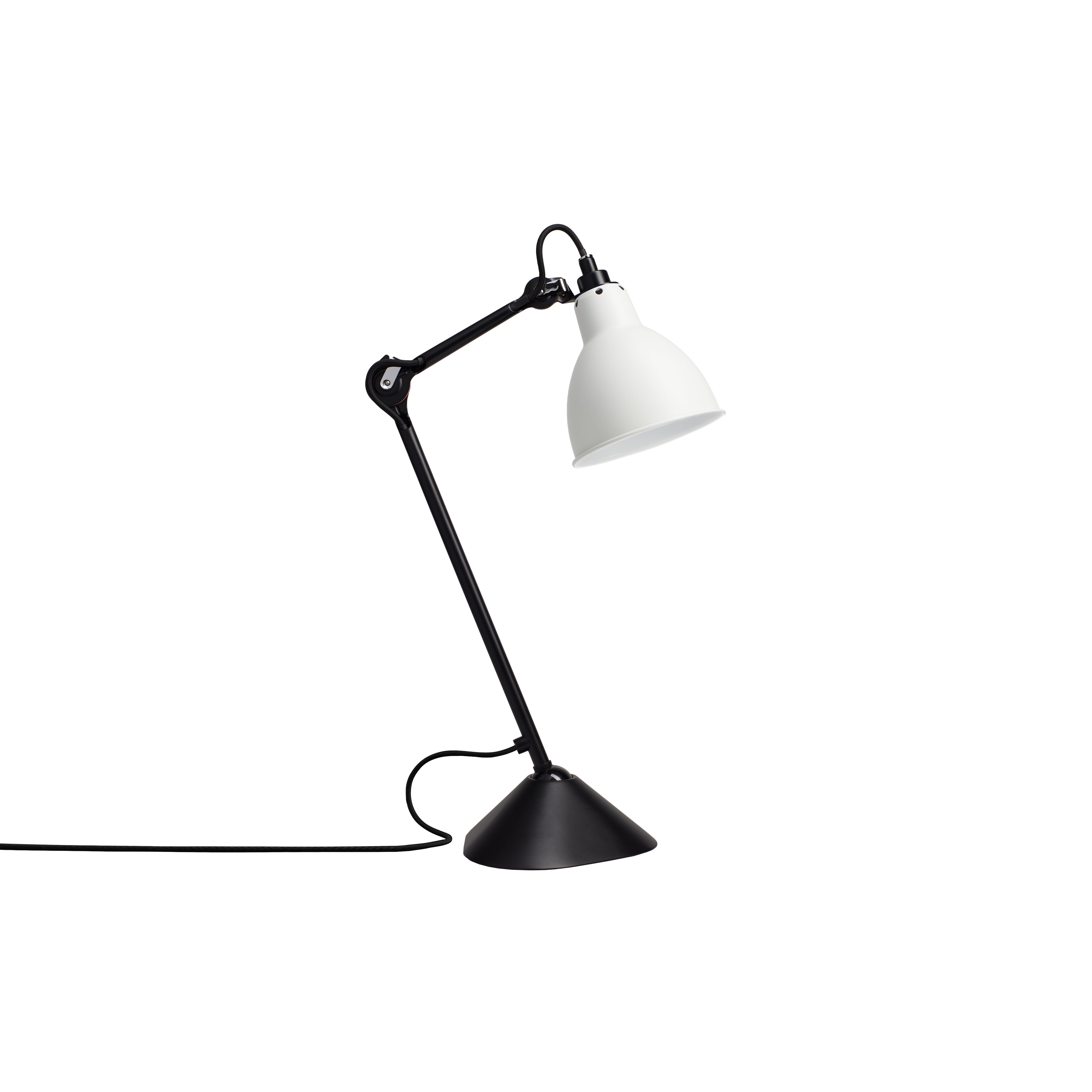 Lampe Gras N°205 Lamp: White + Round