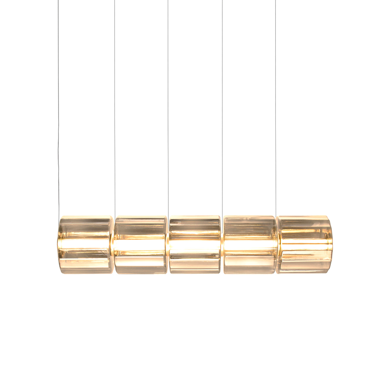 Column 300 Horizontal Pendant: 5 Units + Amber