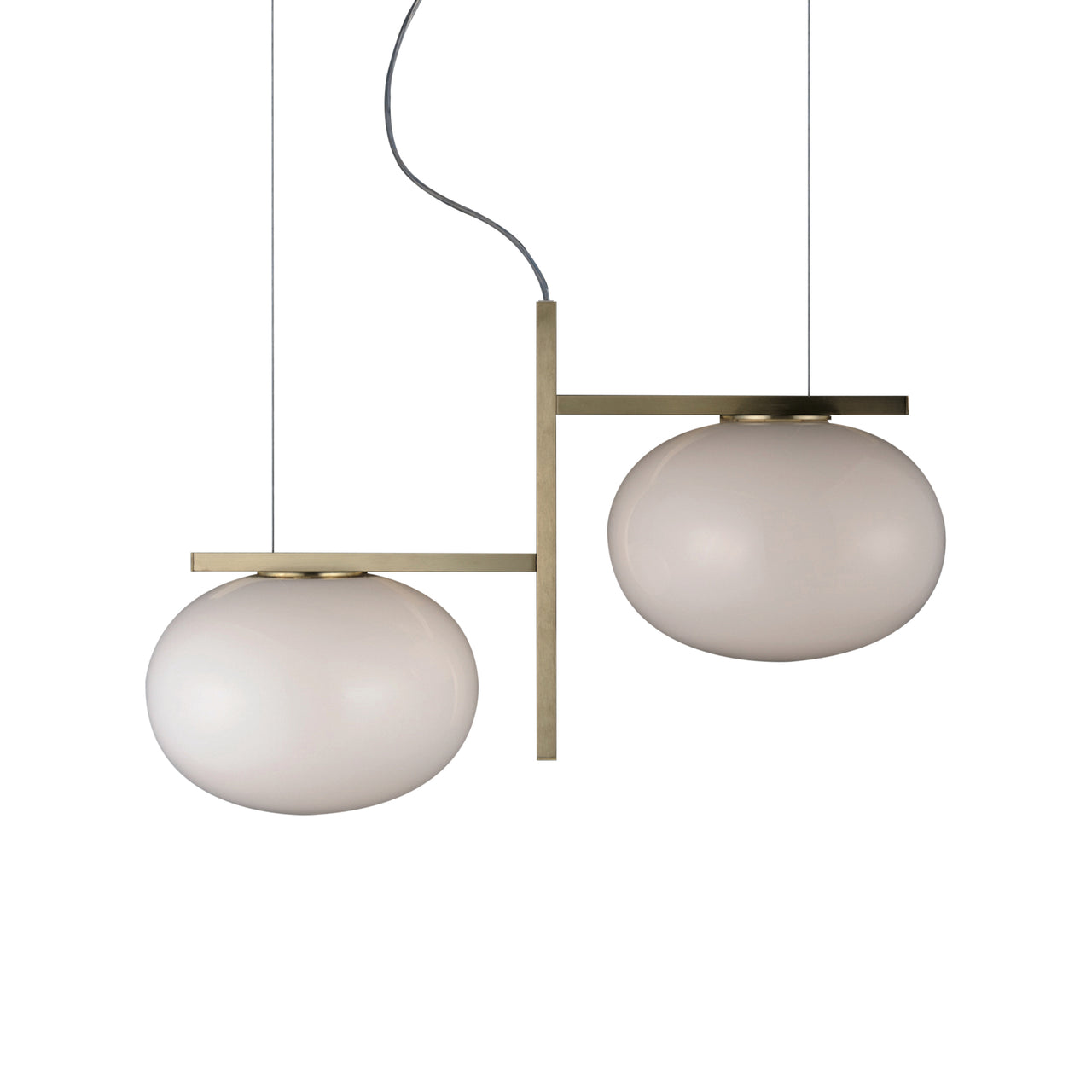 Alba Suspension Lamp: 2 + Satin Brass