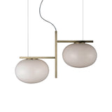 Alba Suspension Lamp: 2 + Satin Brass