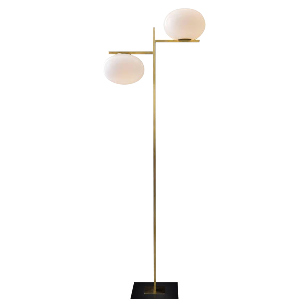 Alba Floor Lamp: 2 + Satin Brass