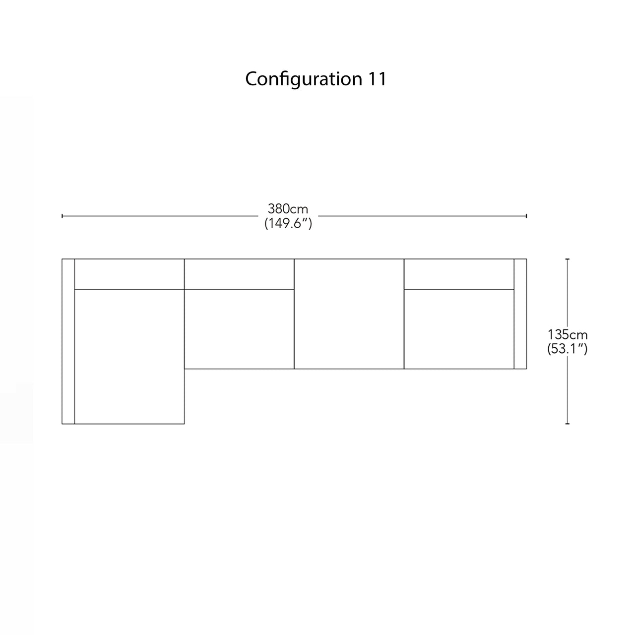 Arcade Modular Sofa: Configuration 11