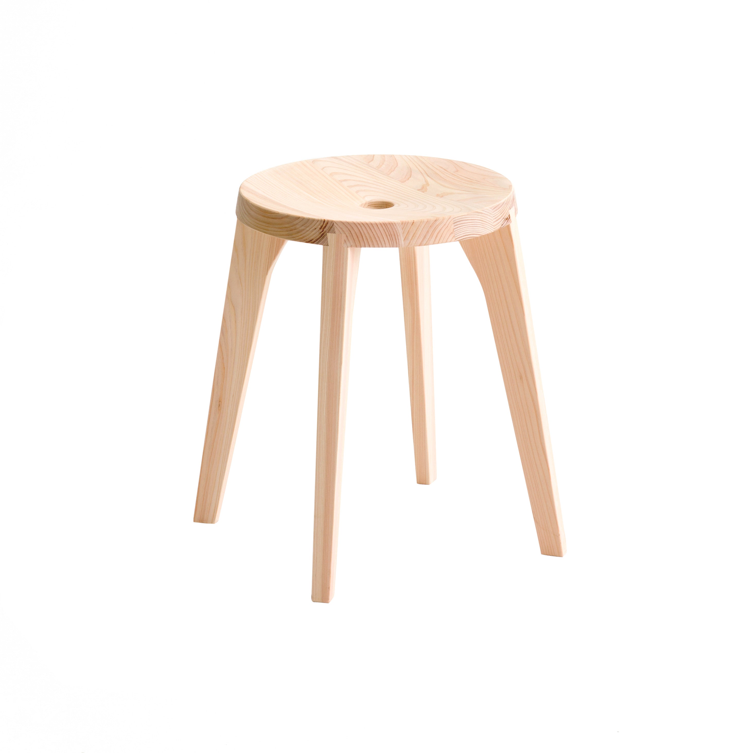 Dovetail Stool: Natural Hinoki + 4