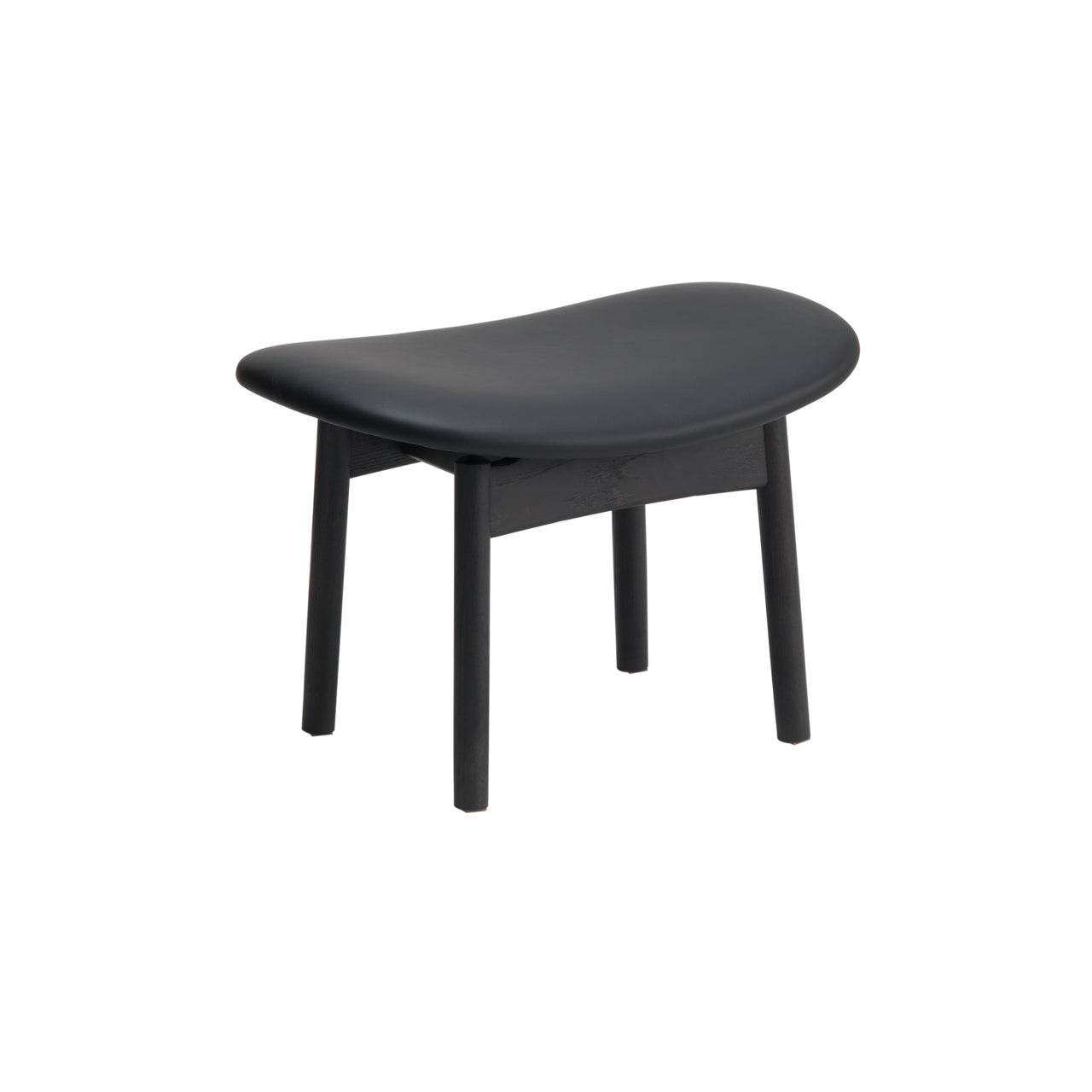 Saga Footstool: Upholstery + Ash Sumi + Fibre Black