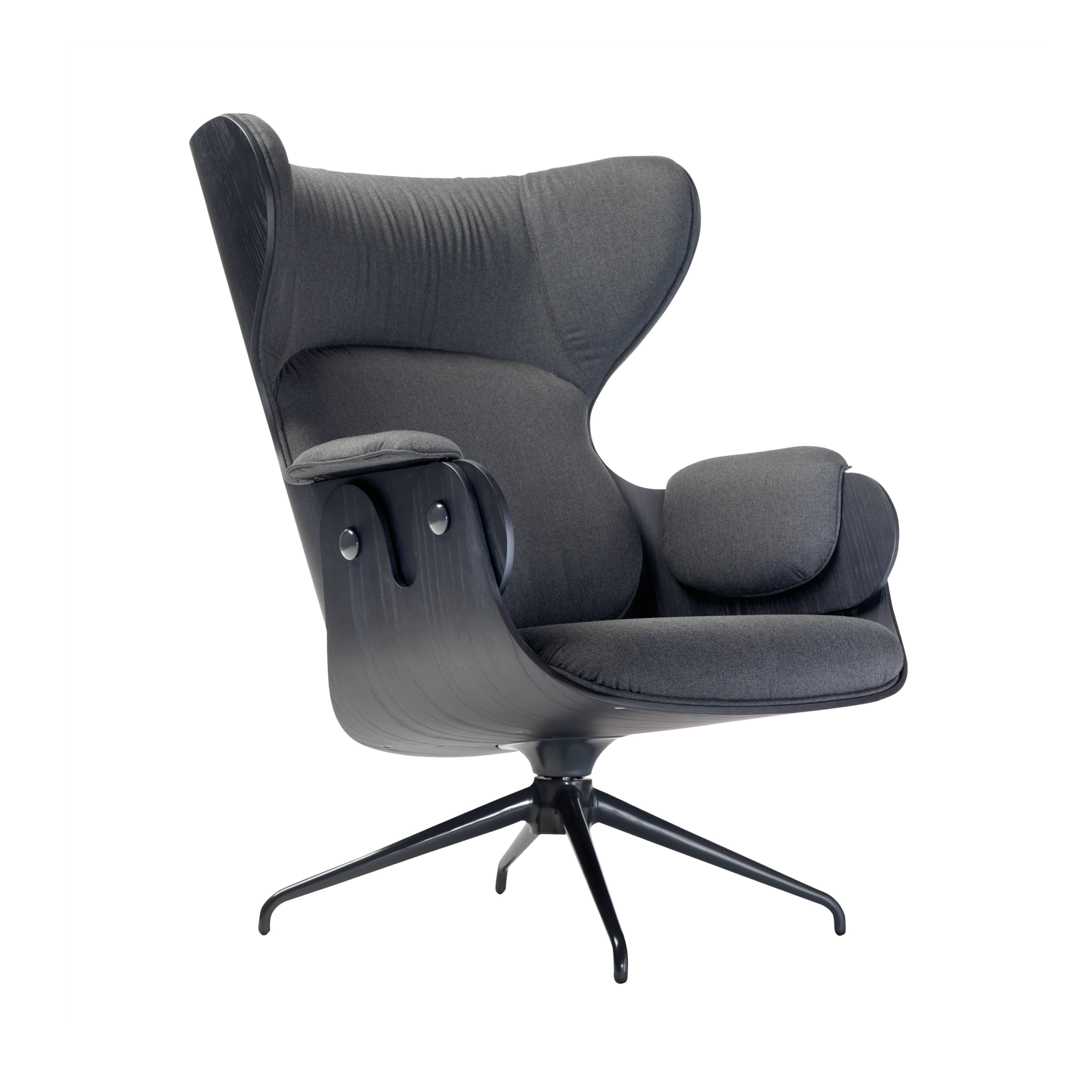 Lounger Armchair: Ash Stained Black + Anthracite Grey