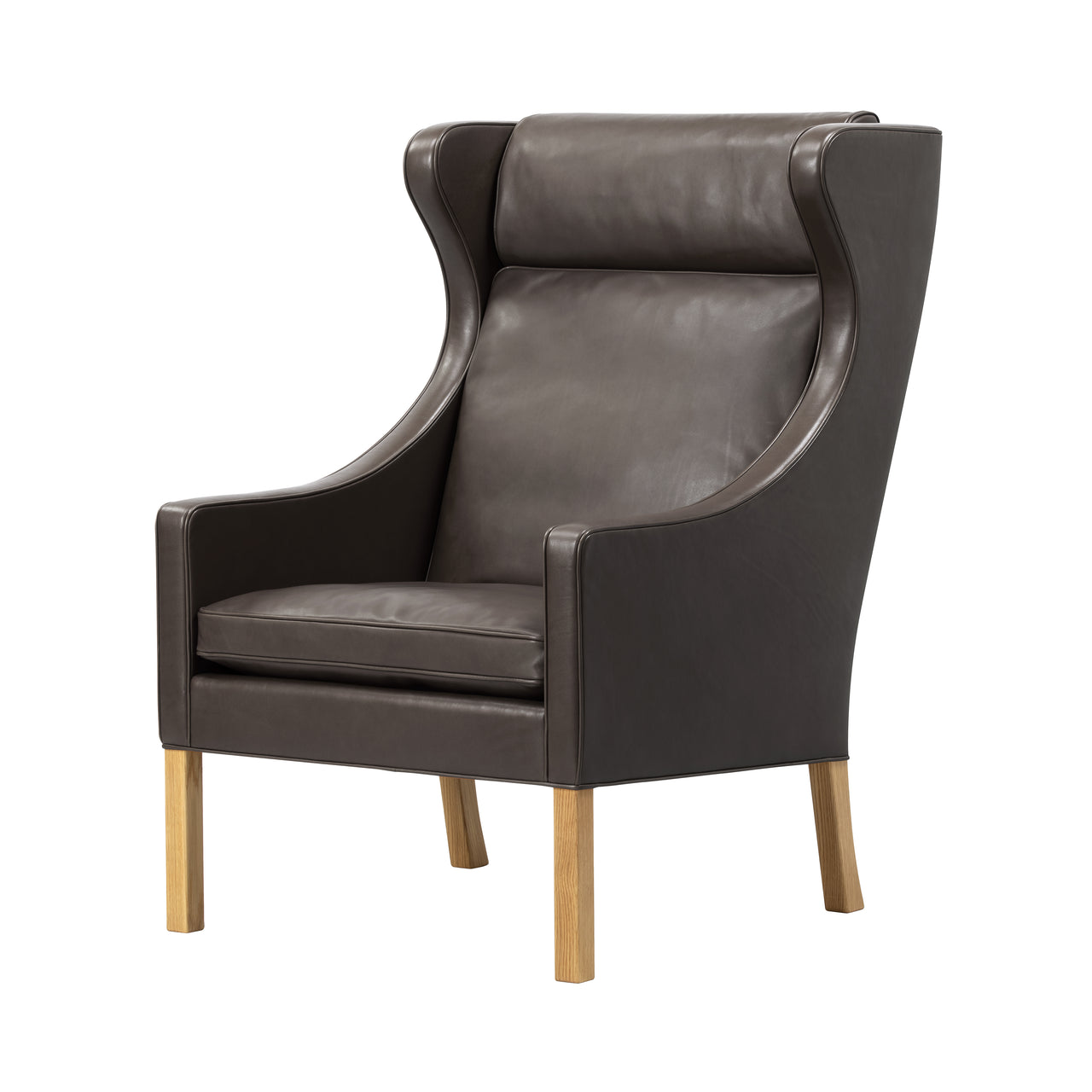 Mogensen 2204 Wing Chair: Oiled Oak + Without Footstool