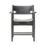 The Spanish Dining Chair: With Arm + Black Lacquered Oak + Black