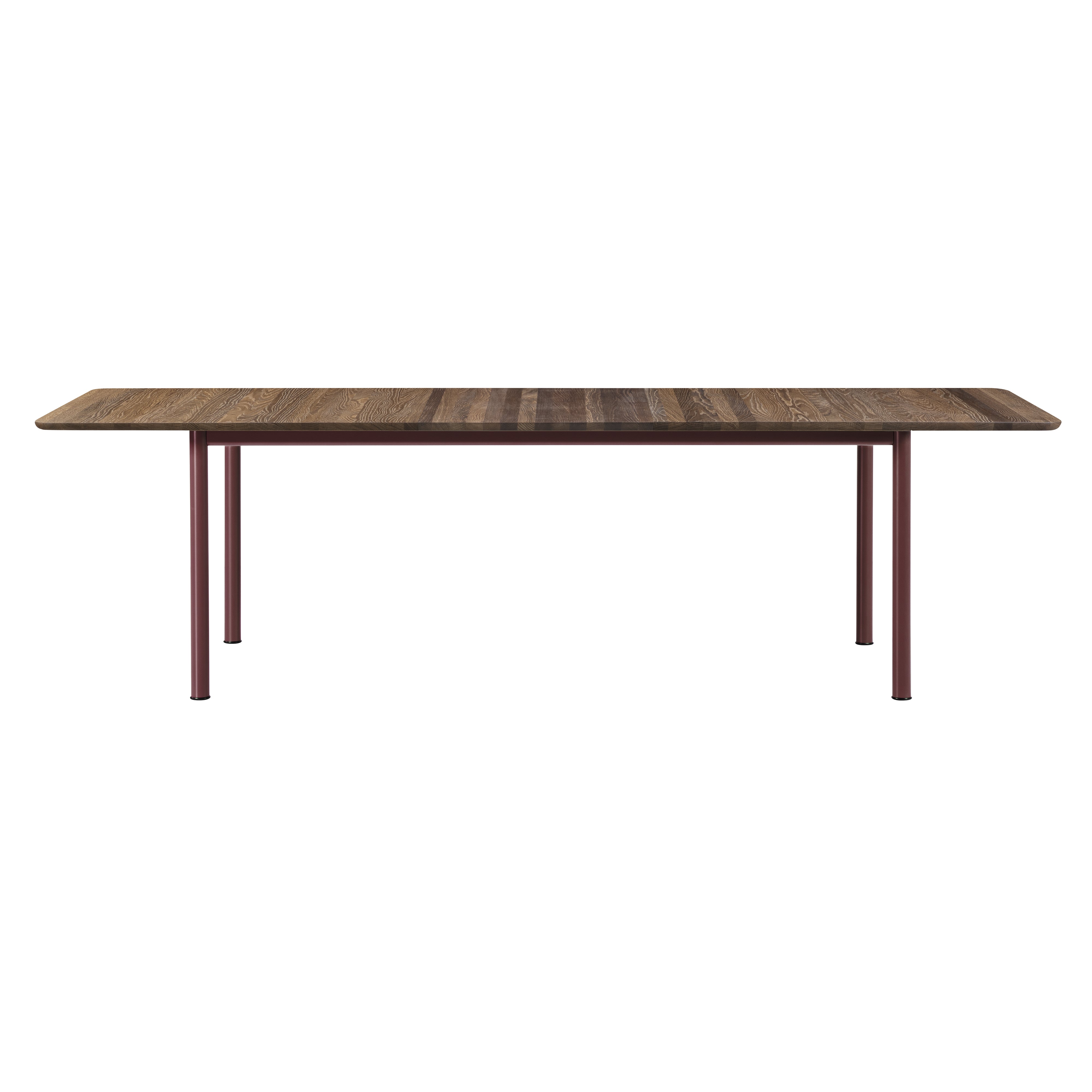 Plan Extendable Table: Smoked Oiled Oak + Bordeaux